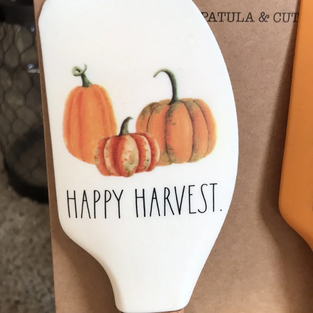 Rae Dunn HAPPY HARVEST HAPPY FALL SPATULA CUTTER SET